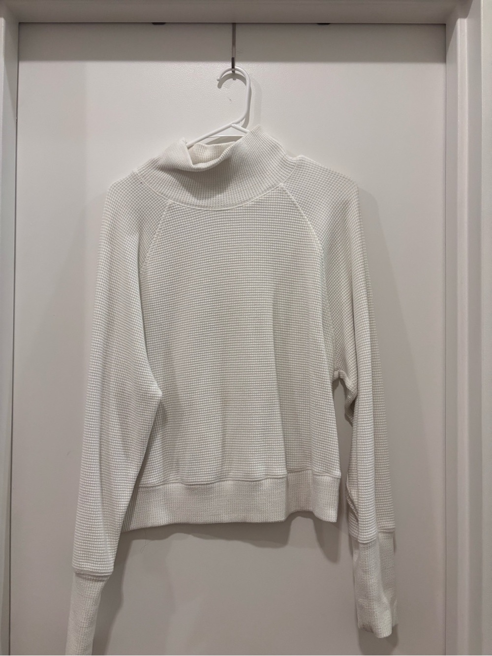 ALO Yoga Cream Waffle Turtleneck Sweater